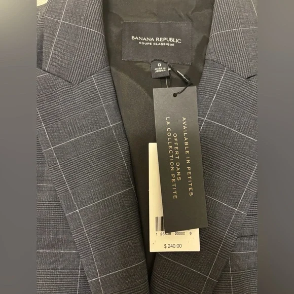 NWT Banana Republic Charcoal Blazer 0 - Picture 2 of 2